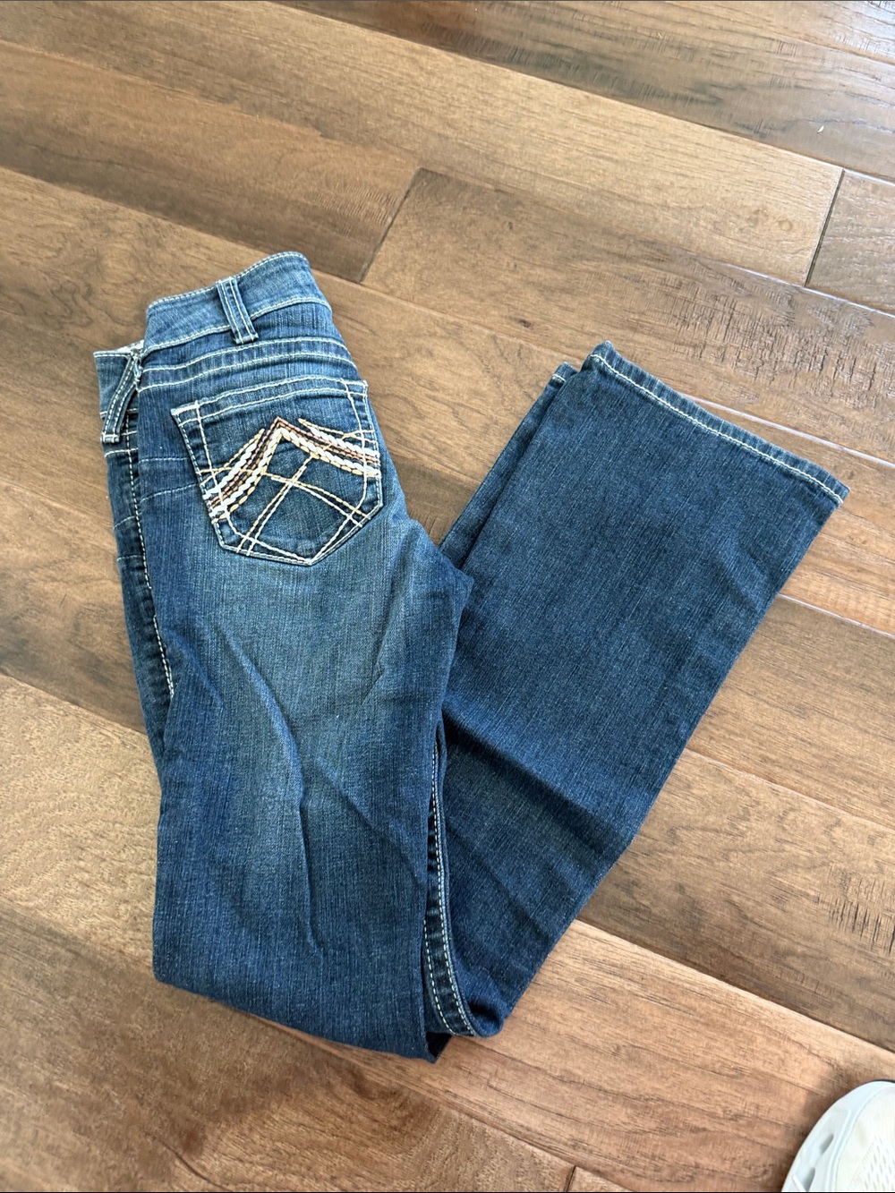 Ariat Dark Blue Flare Jeans with Embroidered Back Pockets